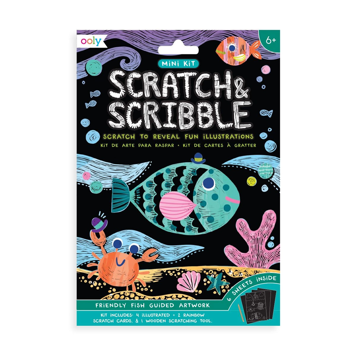 Mini Scratch &amp; Scribble Art Kit: Friendly Fish - FINAL SALE