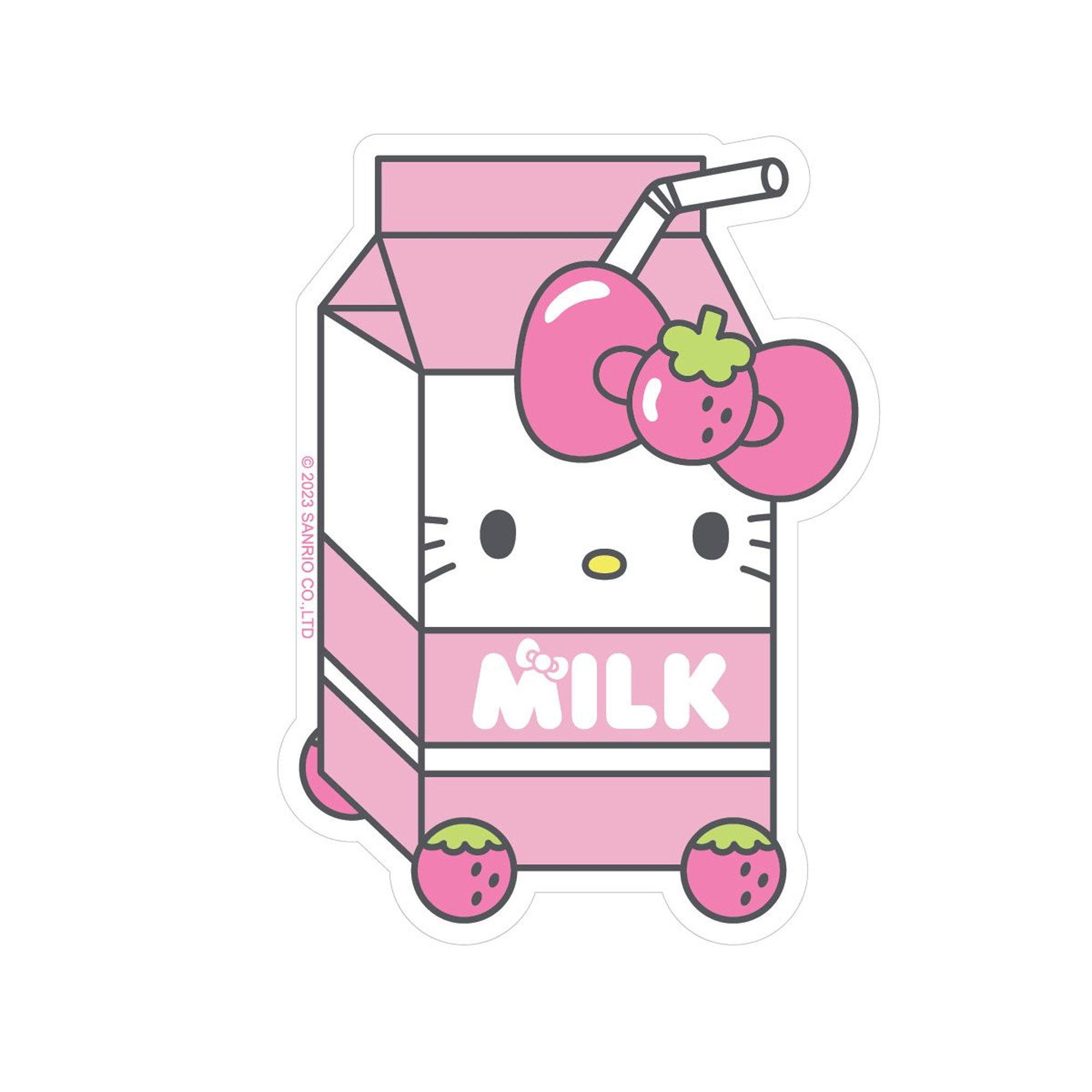 Hello Kitty Strawberry Milk Vinyl Sticker – The Pink a la Mode