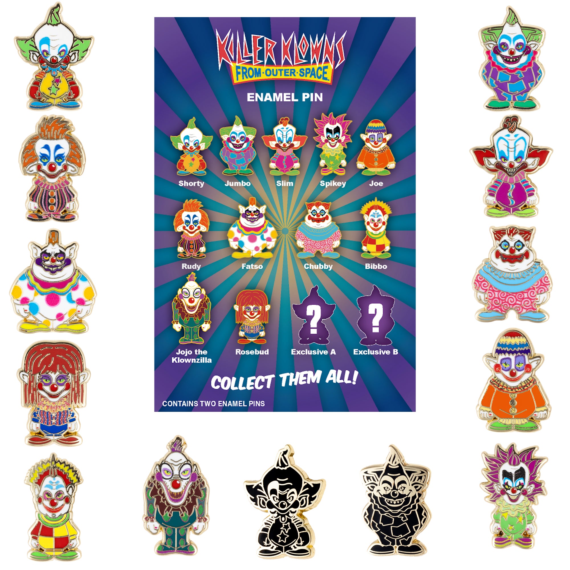 Killer Klowns from Outer Space Mini Micro Mystery - Universal Monsters - 2 Pins Per Box! - Limited Edition 200/100