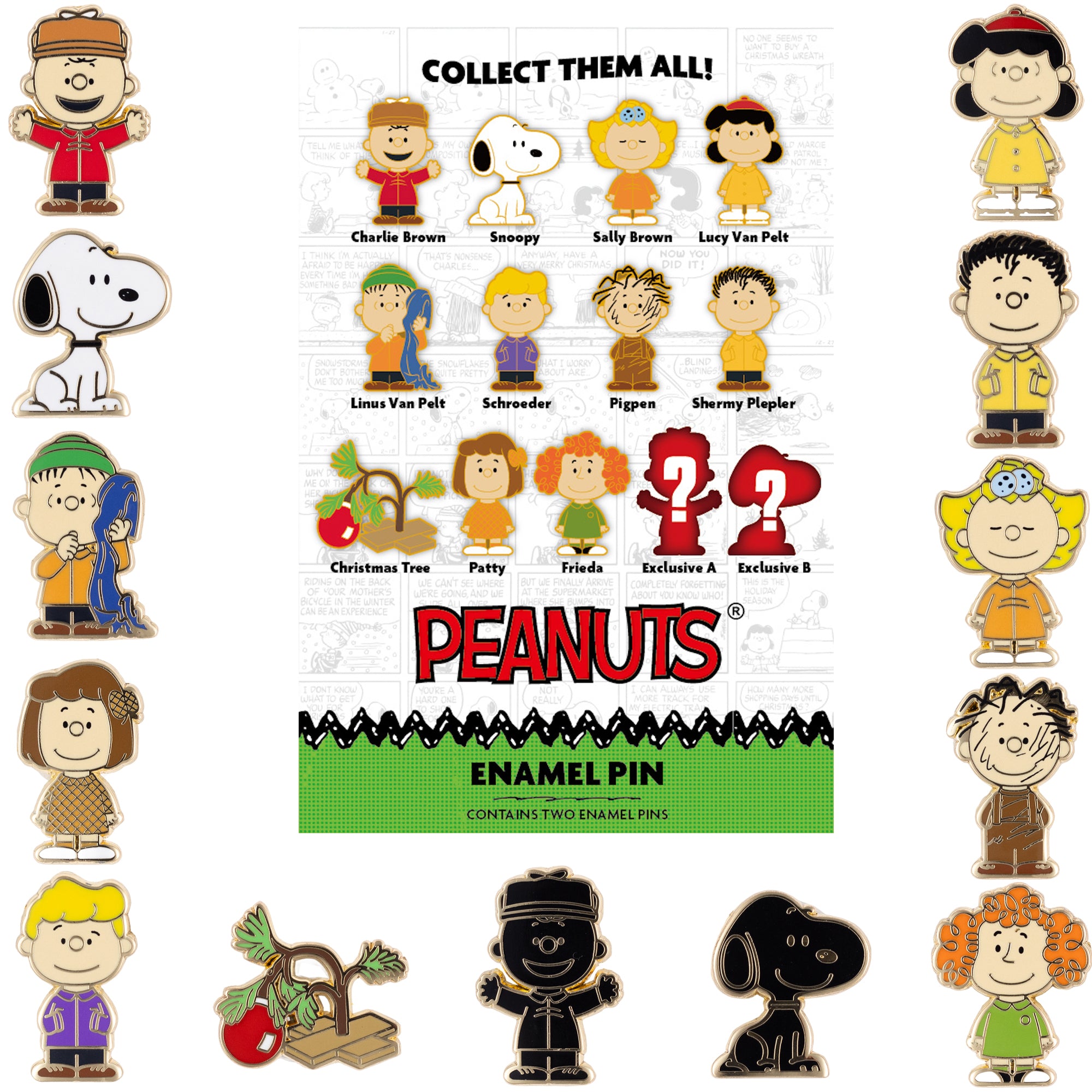 Série Complète 6 Pins émaillés Peanuts – Boîte Mystère 2024 – Neufs