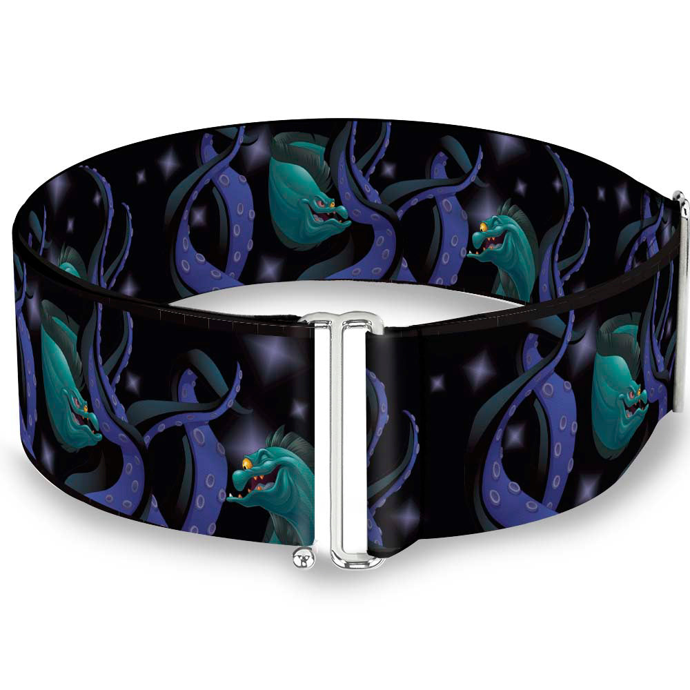 Cinch Waist Belt - Flotsam &amp; Jetsam Swimming in Ursula&#39;s Tentacles Black Purples