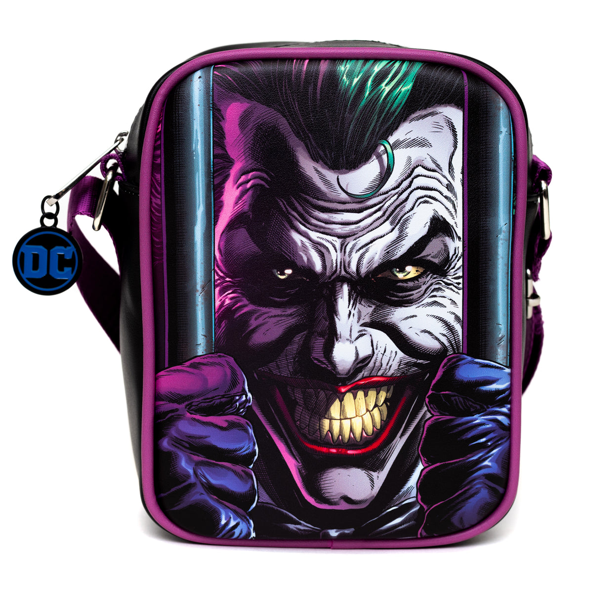 DC Comics Joker &amp; Batman Two Sided Crossbody Bag