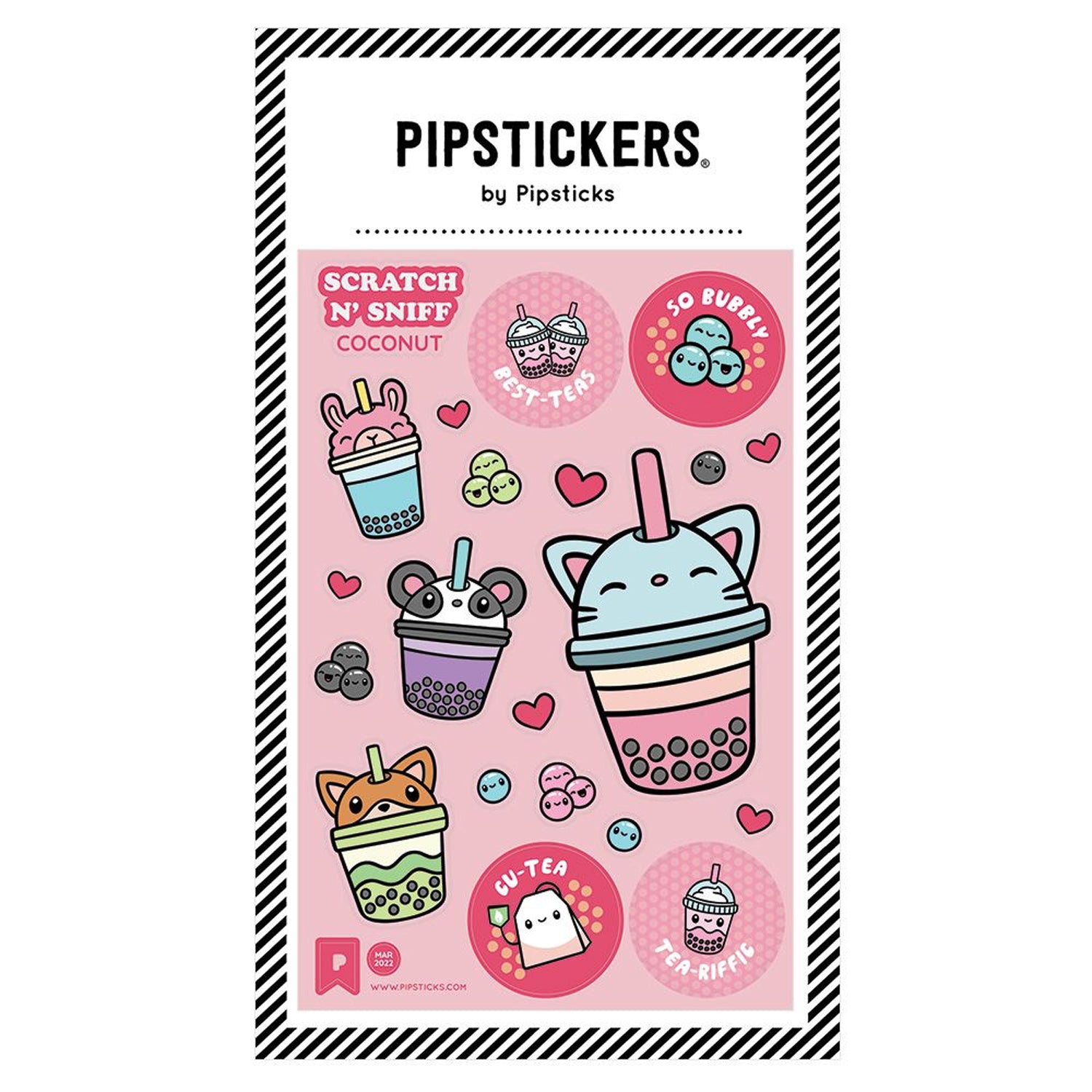 Bubbly Best-Teas Scratch 'n Sniff Sticker Sheet