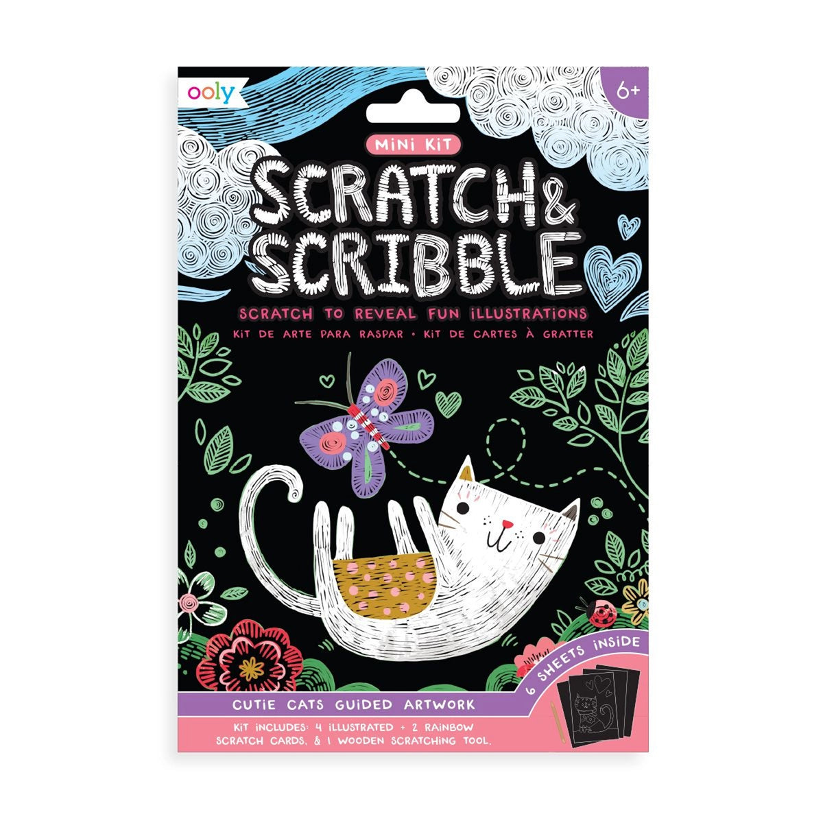 Mini Scratch &amp; Scribble Art Kit: Cutie Cats - FINAL SALE