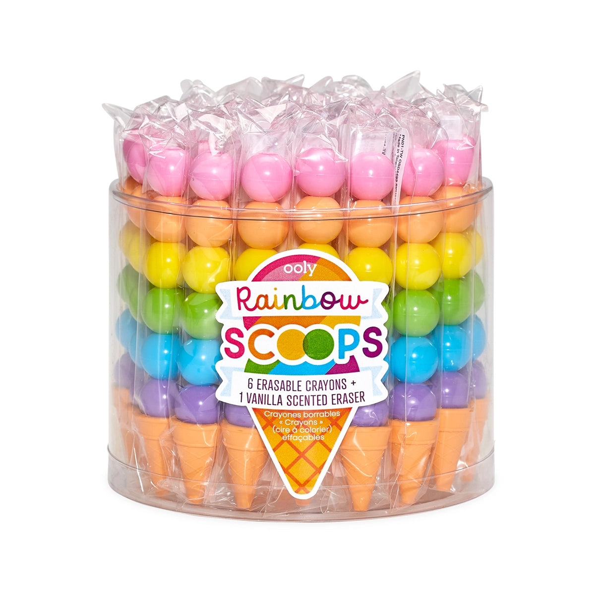 Rainbow Scoops Vanilla Scented Stacking Erasable Crayons - FINAL SALE