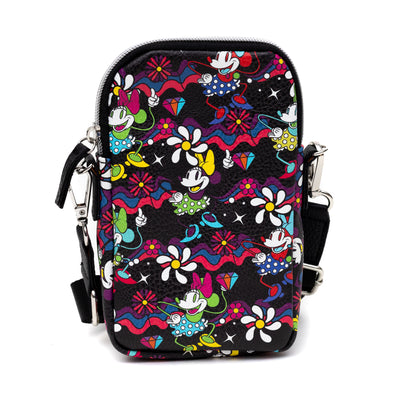 Disney Minnie Mouse Floral Phone Holder Crossbody Bag -