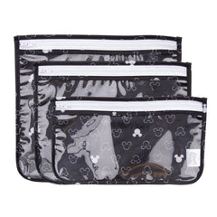 Disney Clear Travel Bag 3-Pack: Mickey Mouse Icon Black + White