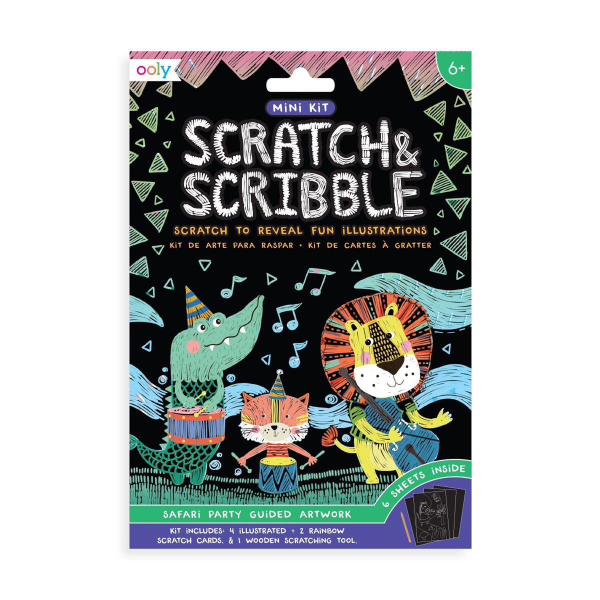 Mini Scratch &amp; Scribble Art Kit: Safari Party - FINAL SALE