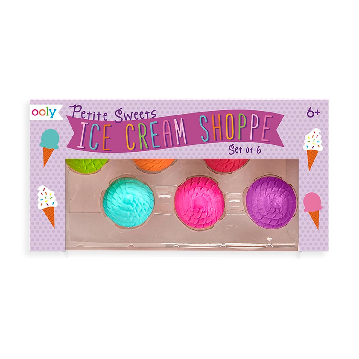 Petite Sweets Ice Cream Shoppe Erasers - Set of 6 - FINAL SALE
