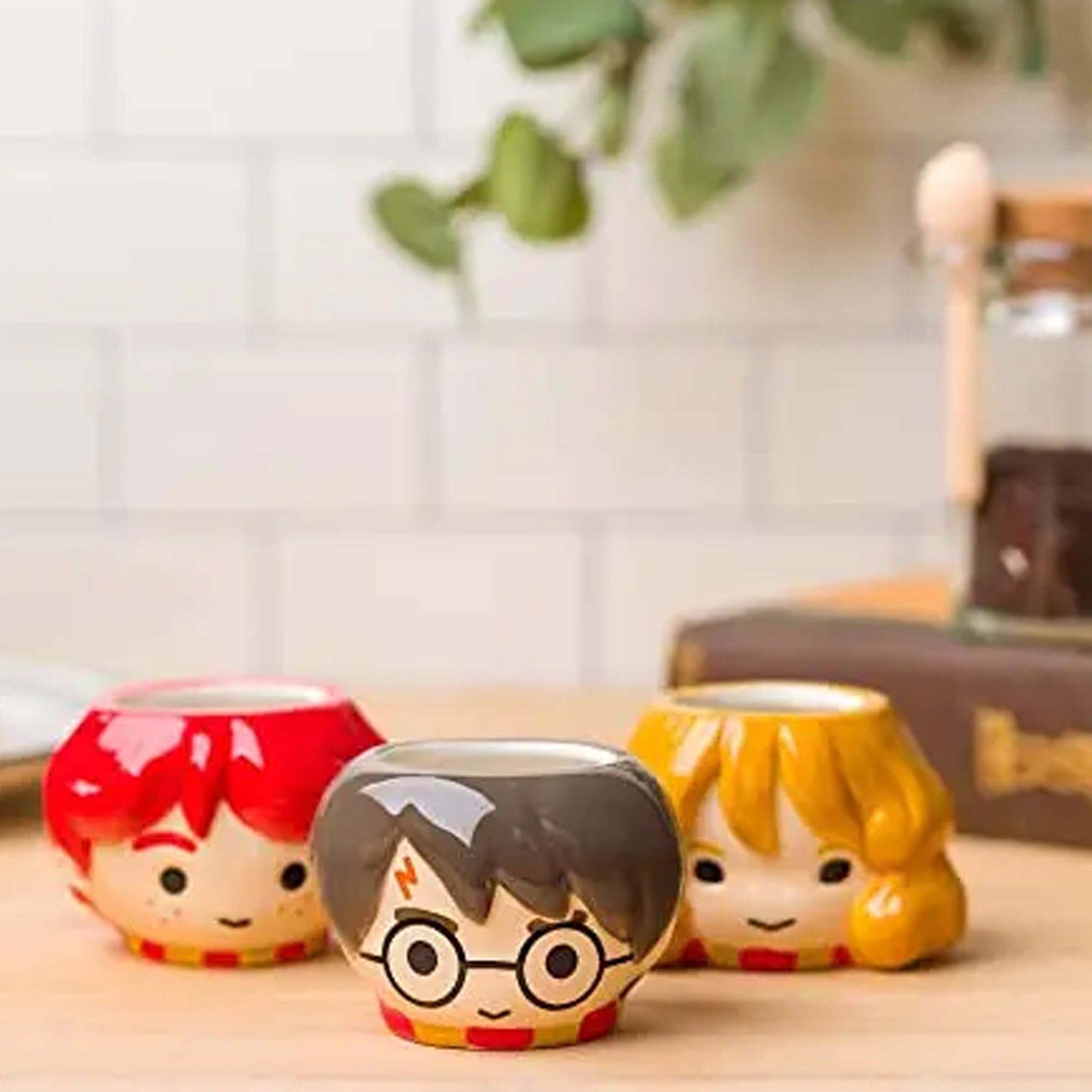 Harry Potter Hermione and Ron Mini Sculted Mug Set