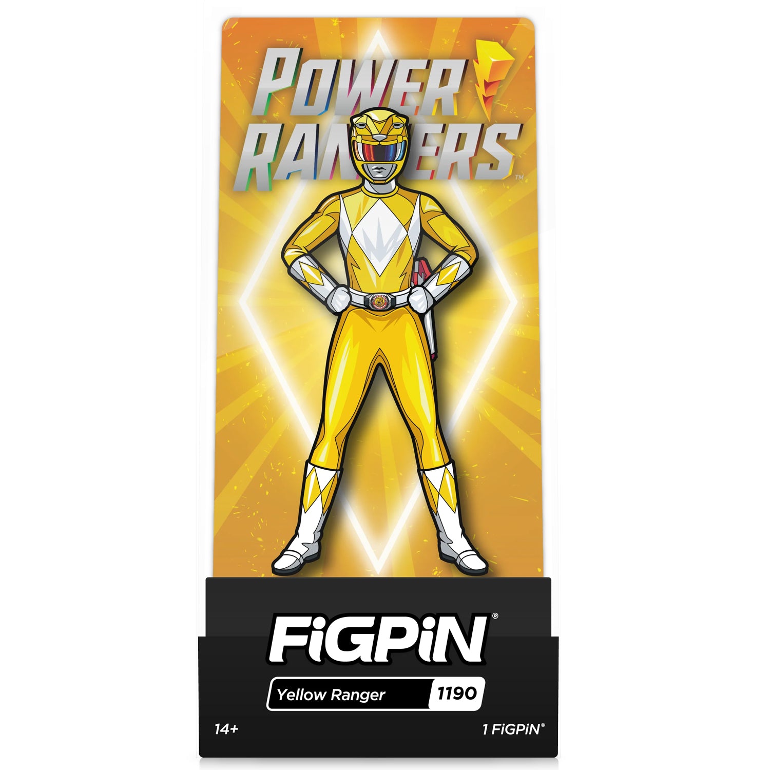 Power Rangers Yellow Ranger 3" Collectible Pin #1190