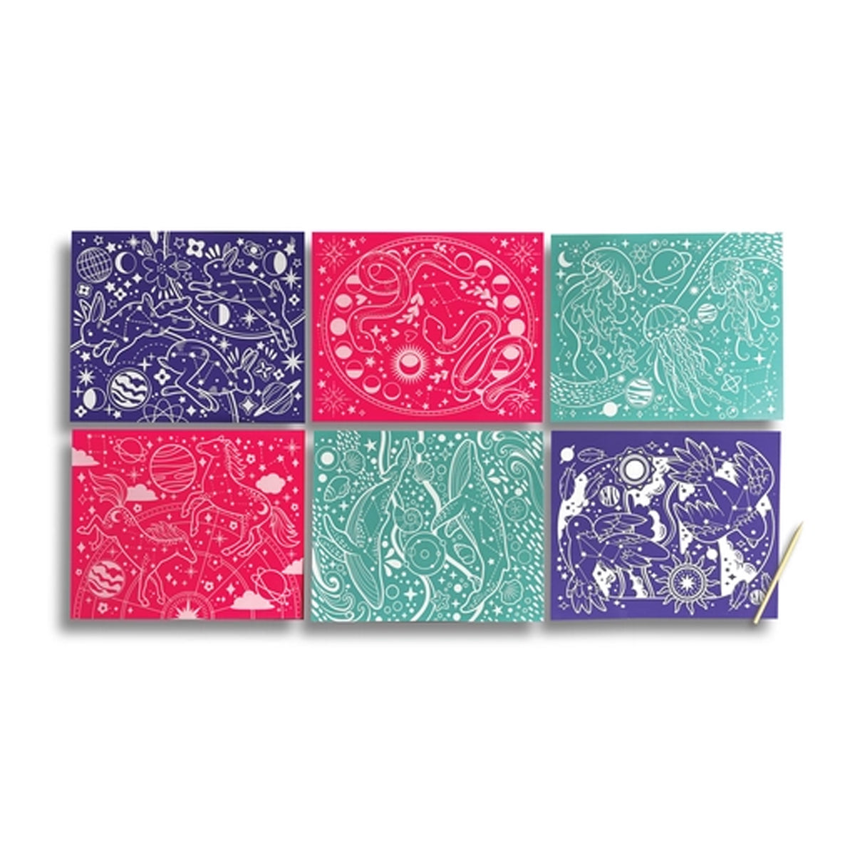 Scratch &amp; Shine Scratch Cards - Celestial Skies (7 Pc Set)