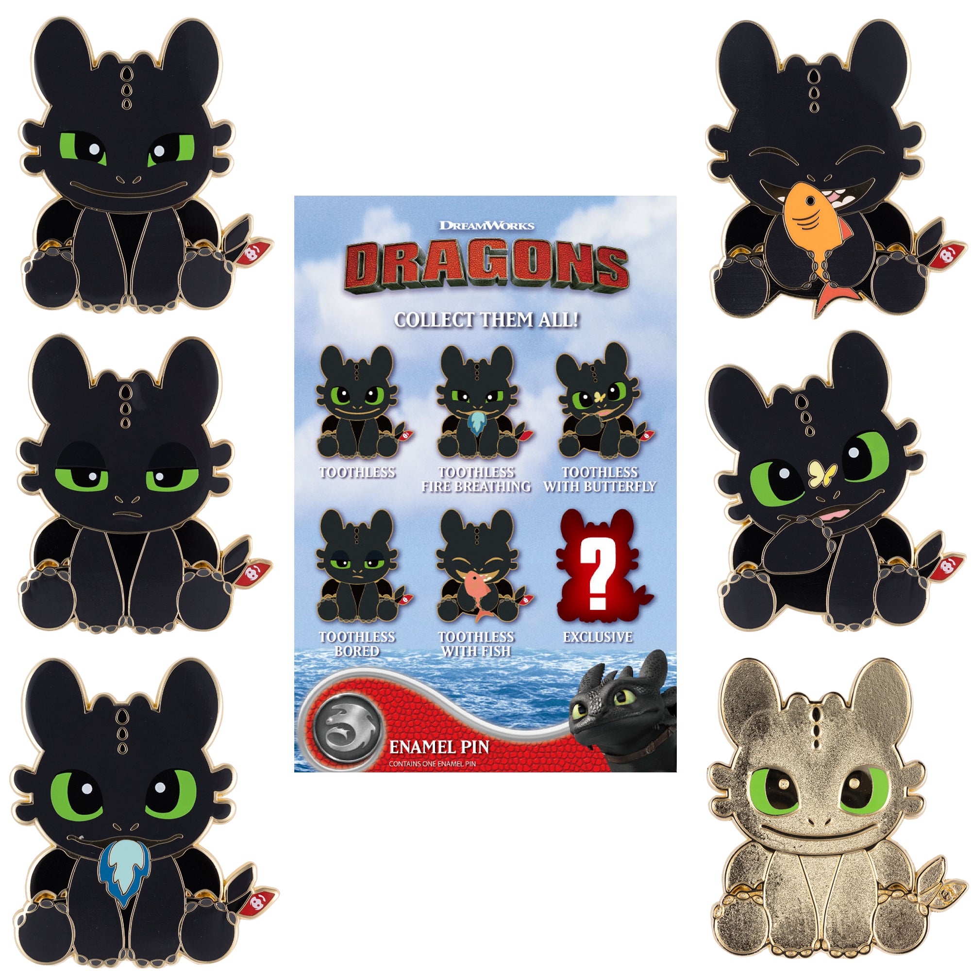 DreamWorks How To Train Your Dragon Toothless Jumbo Mystery Collectible Pin