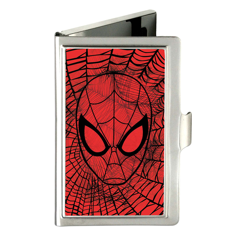ULTIMATE SPIDER-MAN 

Business Card Holder - SMALL - Spider-Man Face CLOSE-UP/Spiderweb Sketch FCG Red/Black