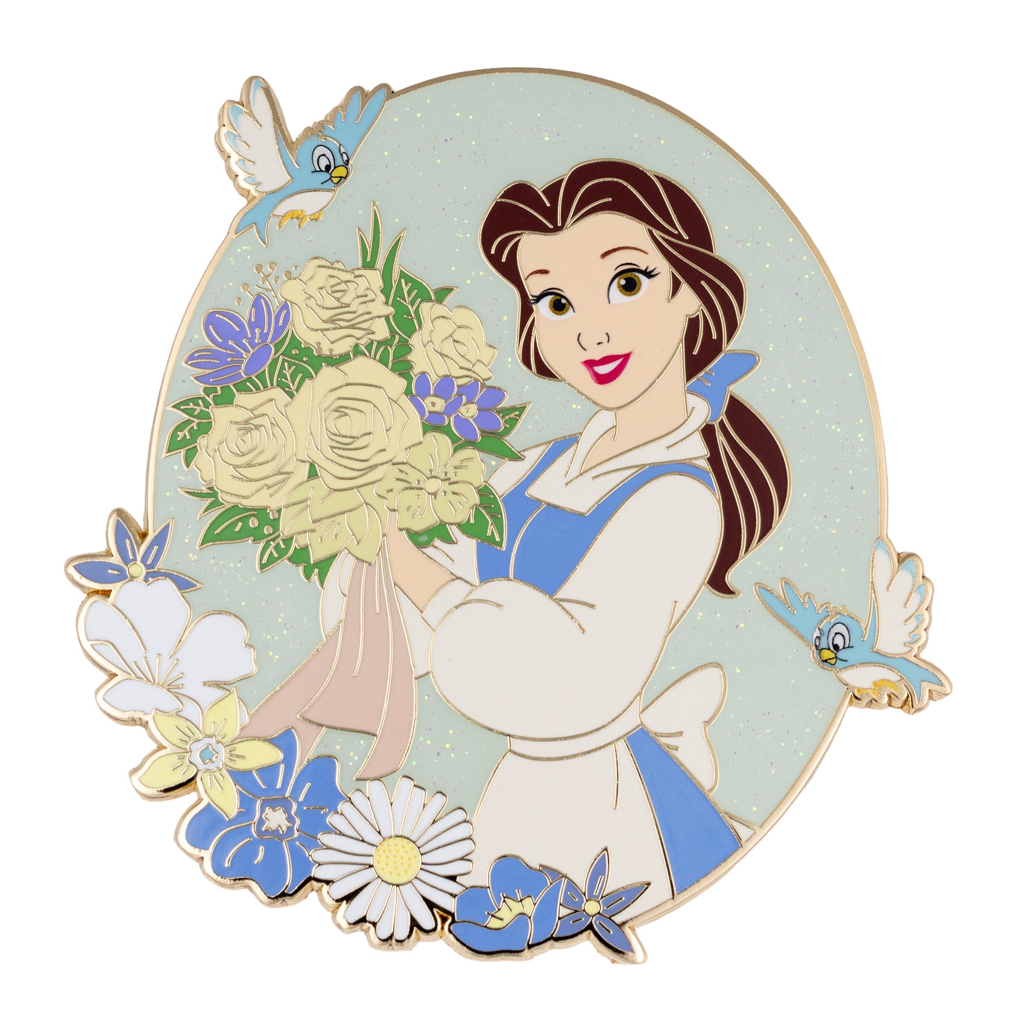 Disney Beauty and the Beast Provincial Belle Florals Jumbo Collectible Pin