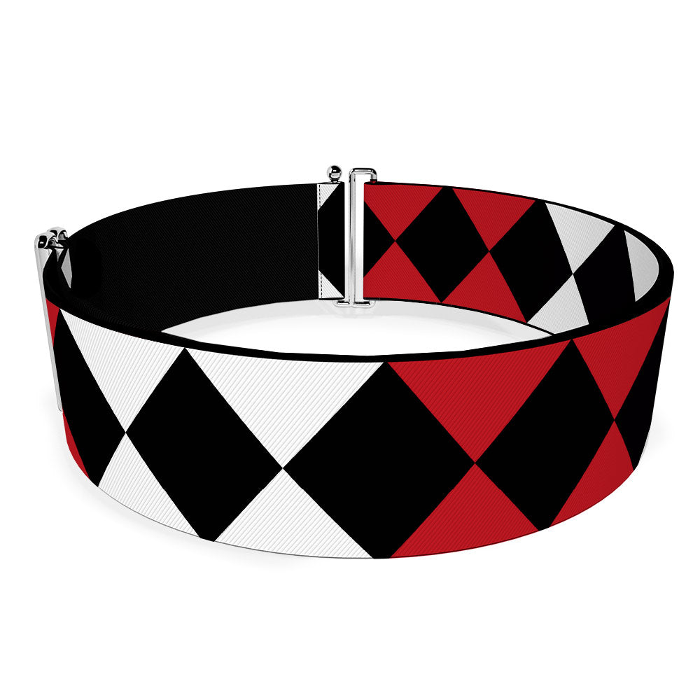 Cinch Waist Belt - Birds of Prey Harley Quinn Diamonds Split White Black Red Black