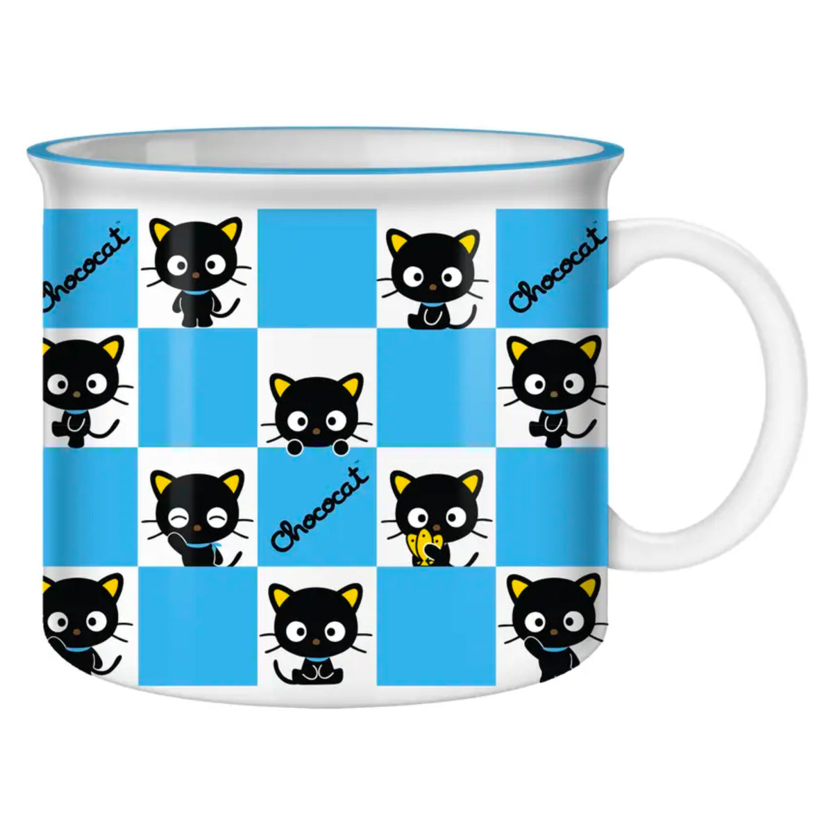 Sanrio Chococat Checker Pattern 20oz Ceramic Camper Mug