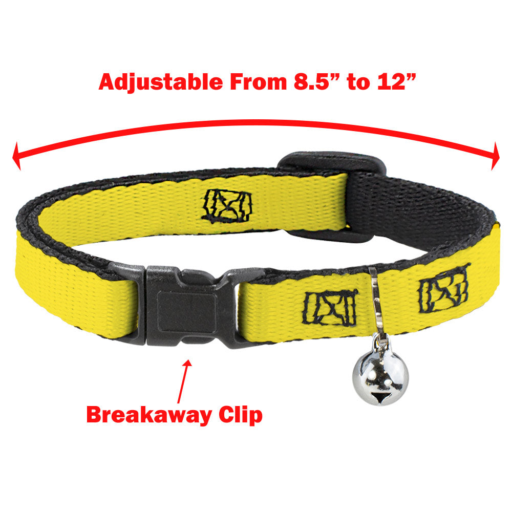 Breakaway Cat Collar with Bell - Invader Zim GIR DOOM Pose Checker Black/Gray