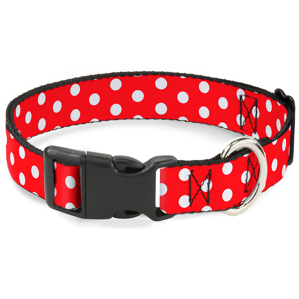 Plastic Clip Collar - Minnie Mouse Polka Dots Red/White