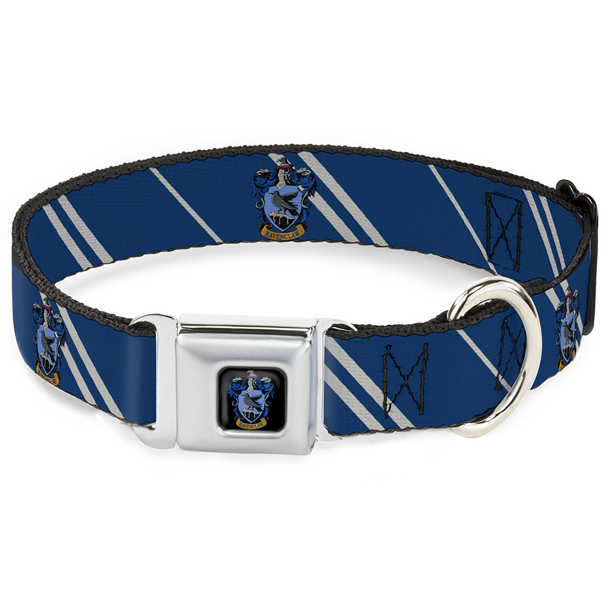 Ravenclaw Crest Full Color Seatbelt Buckle Collar - RAVENCLAW Crest/Stripe Blue/Gray
