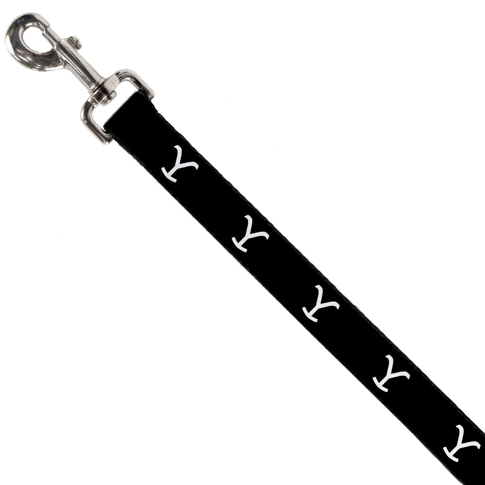 Dog Leash - Yellowstone Y Logo Black/White
