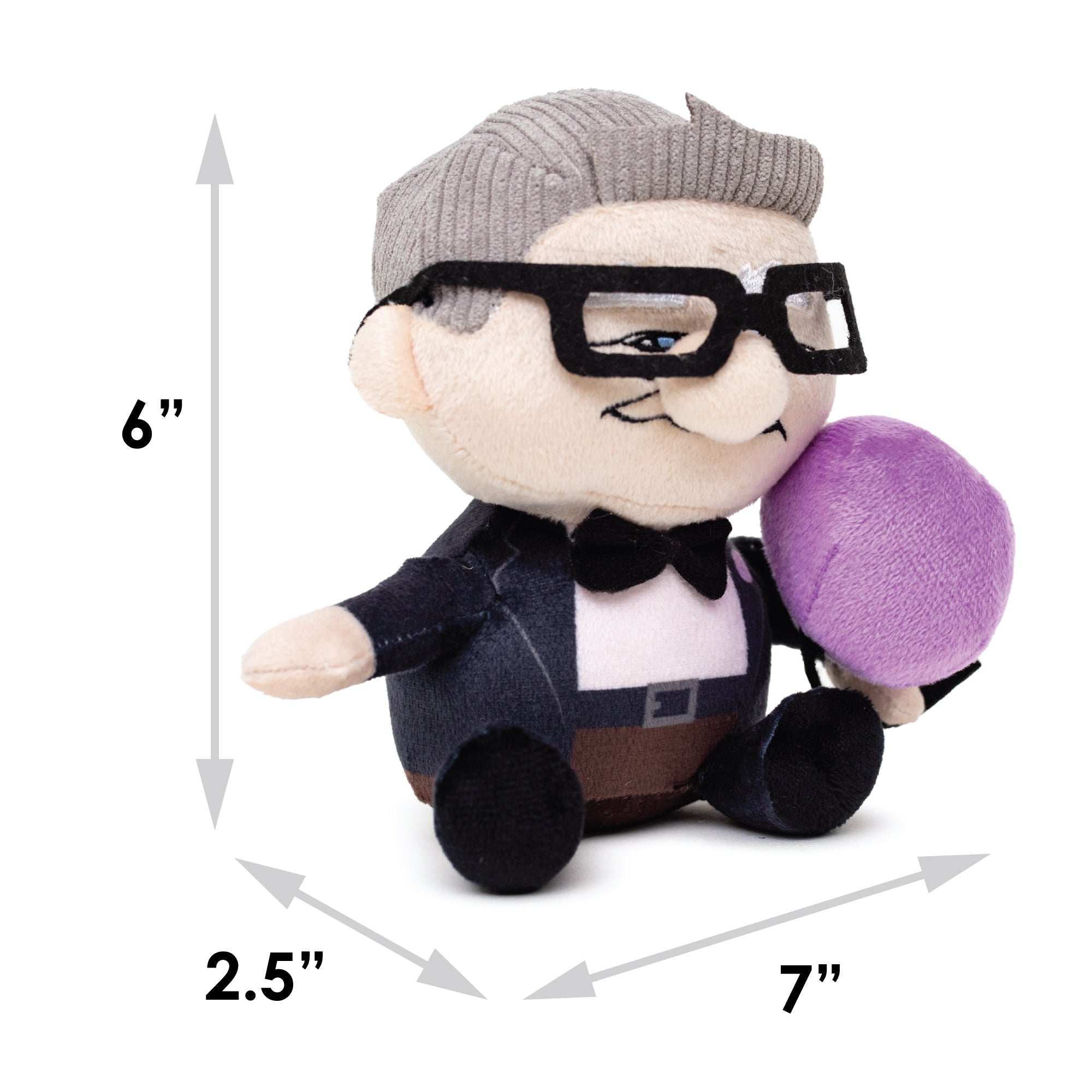 Dog Toy Squeaker Plush - Up Carl with Balloon Sitting Pose