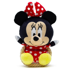 Dog Toy Squeaker Plush with Rope - Disney Minnie Mouse Chibi Sitting Pose