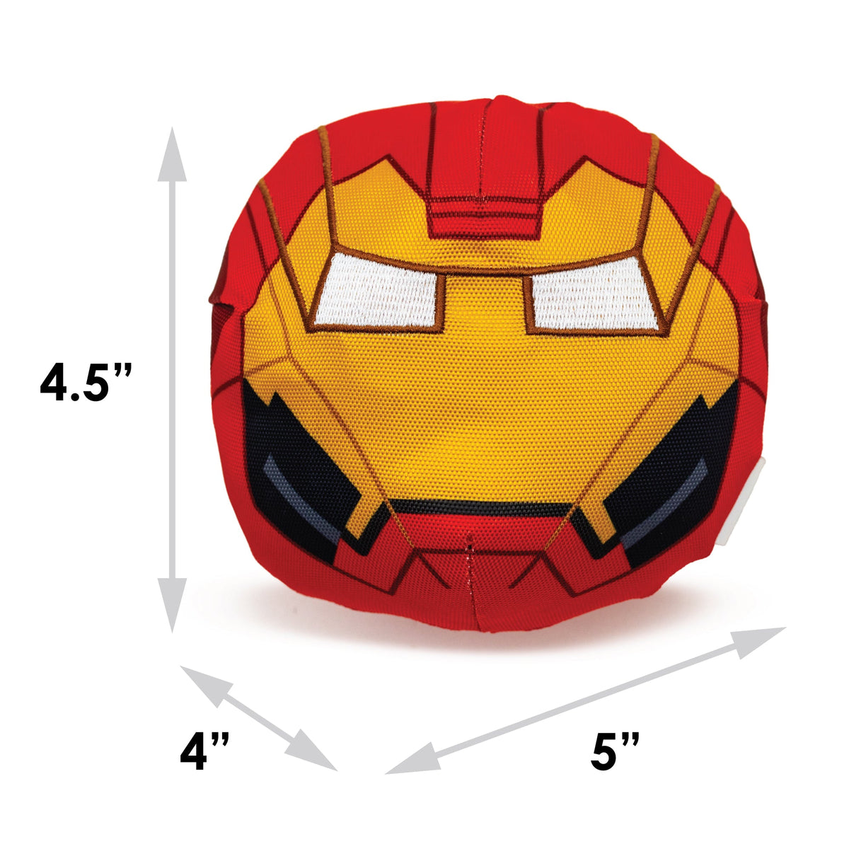 Dog Toy Ballistic Squeaker - Iron Man Face Red