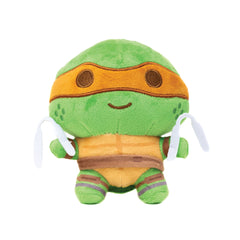 Dog Toy Squeaker Plush - Teenage Mutant Ninja Turtles Michelangelo Full Body Nunchucks Pose Orange