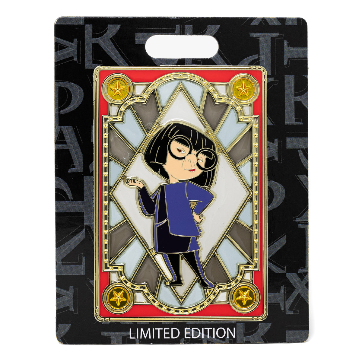 Disney Pixar Stained Glass Series The Incredibles Edna Mode 3&quot; Collectible Pin Limited Edition 300