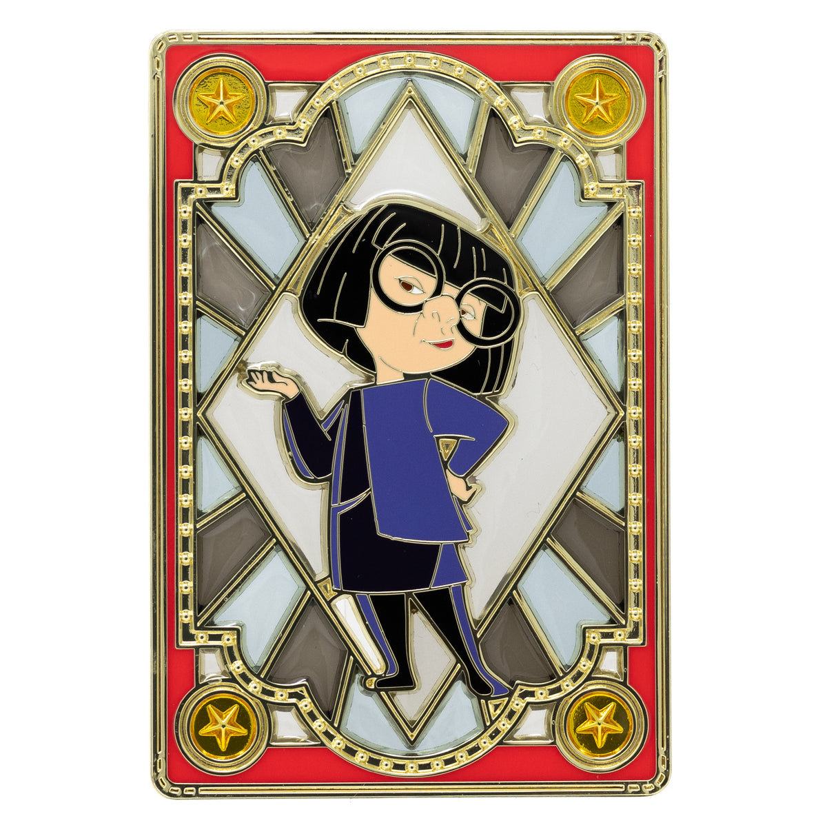 Disney Pixar Stained Glass Series The Incredibles Edna Mode 3&quot; Collectible Pin Limited Edition 300