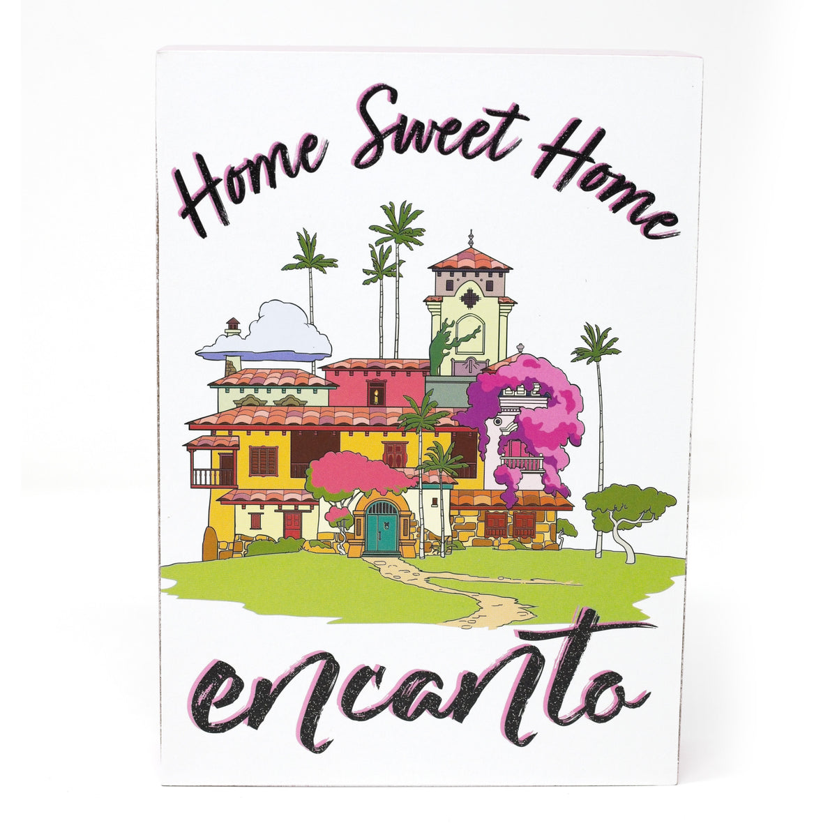 Disney Encanto &quot;Home Sweet Home&quot; Glitter Box Sign Wall Art 7&quot; x 6&quot; x 1.5&quot;