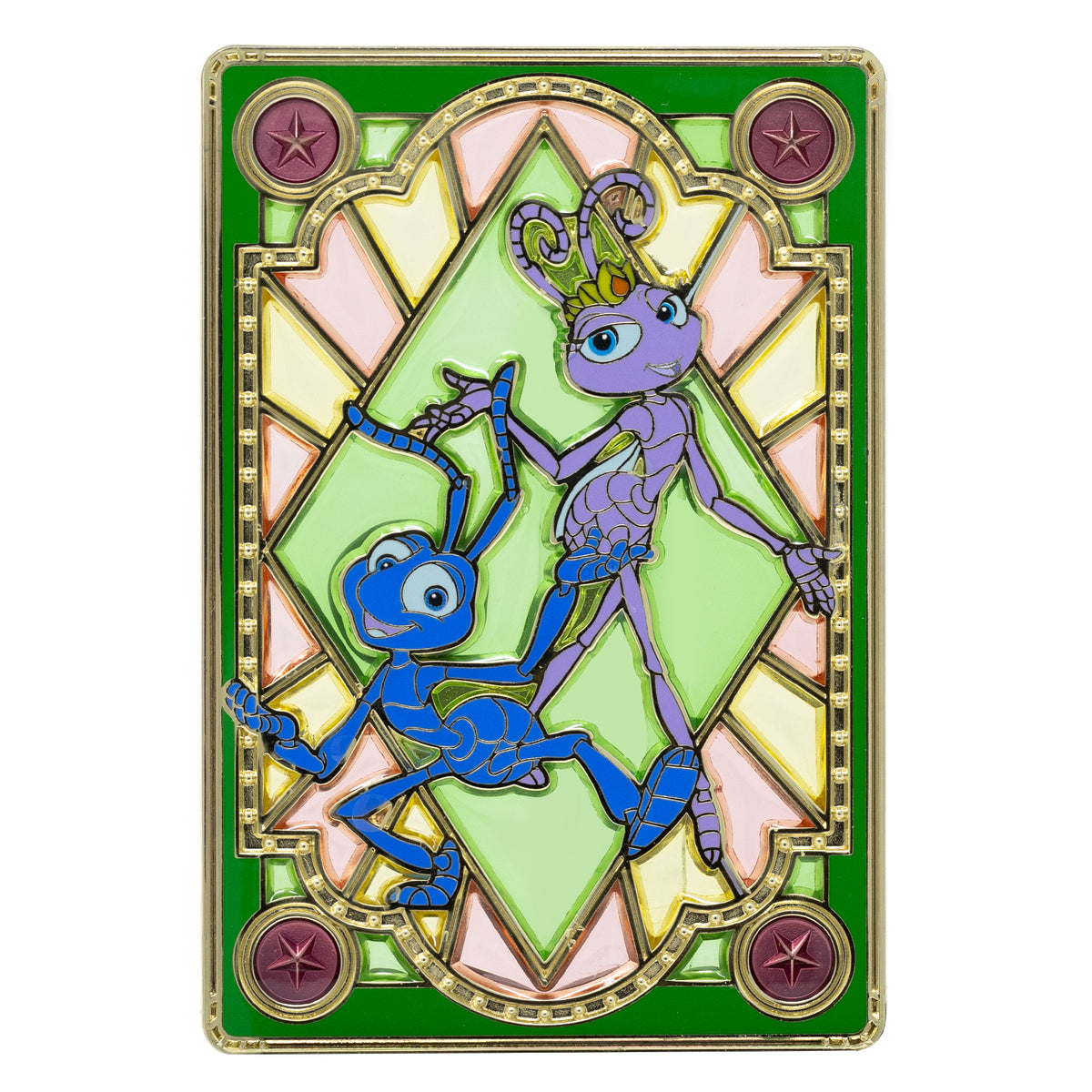 Disney Pixar Stained Glass Series A Bugs Life Flik &amp; Atta 3&quot; Collectible Pin Limited Edition 300