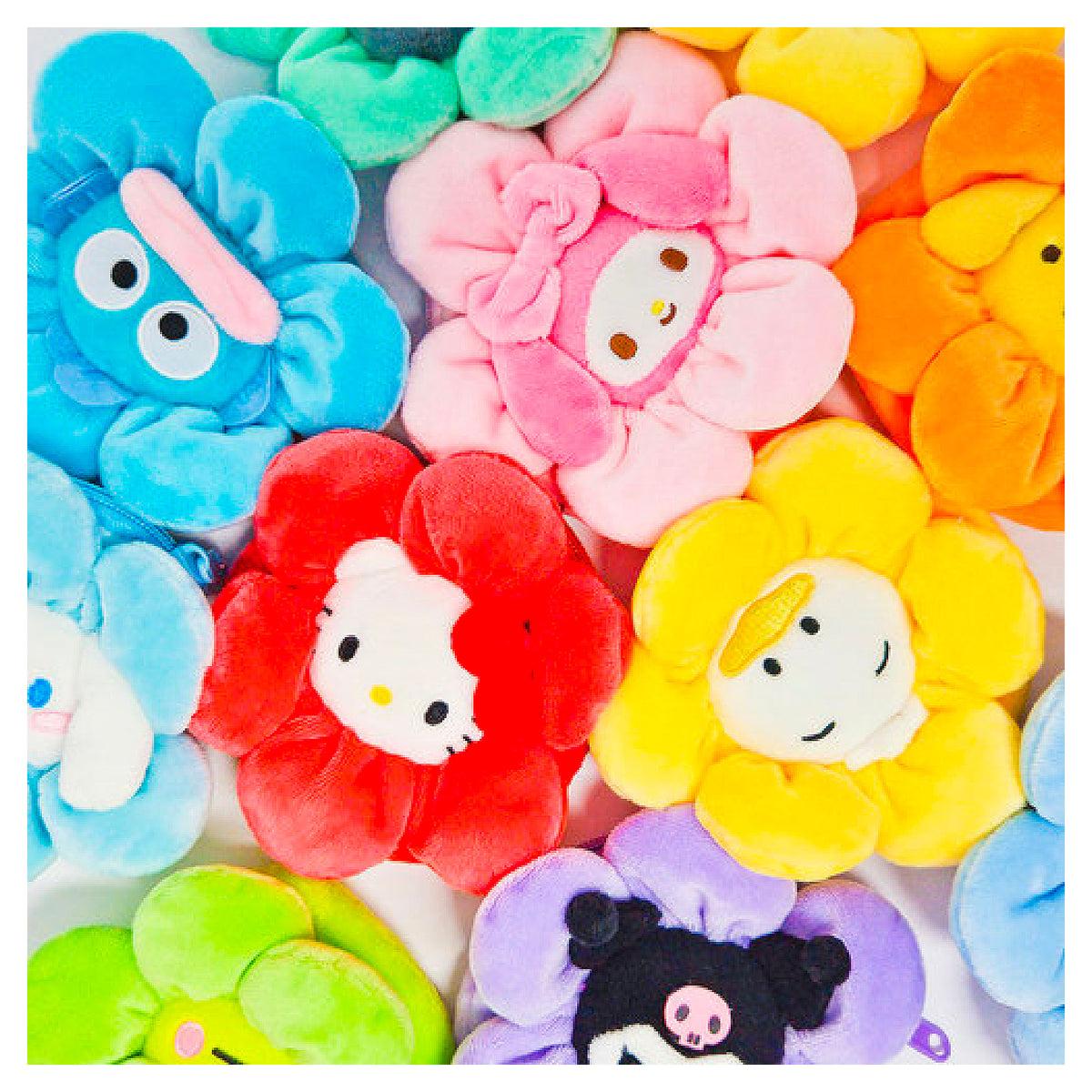 Sanrio Character Flower Plush Zipper Pouch - Hello Kitty