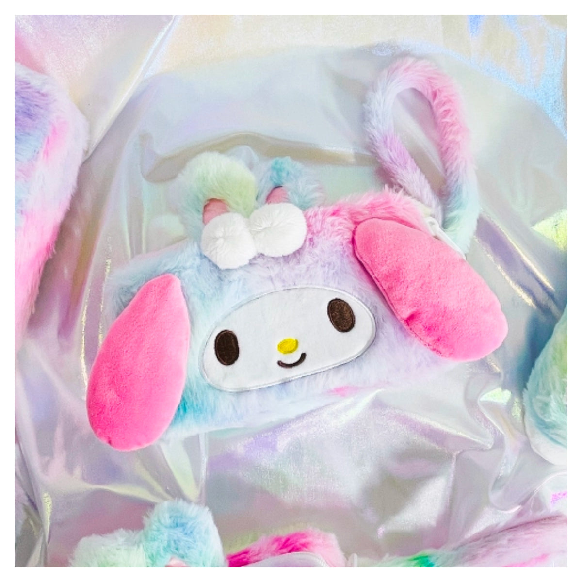 Sanrio Fluffy Rainbow Double Pouch - My Melody