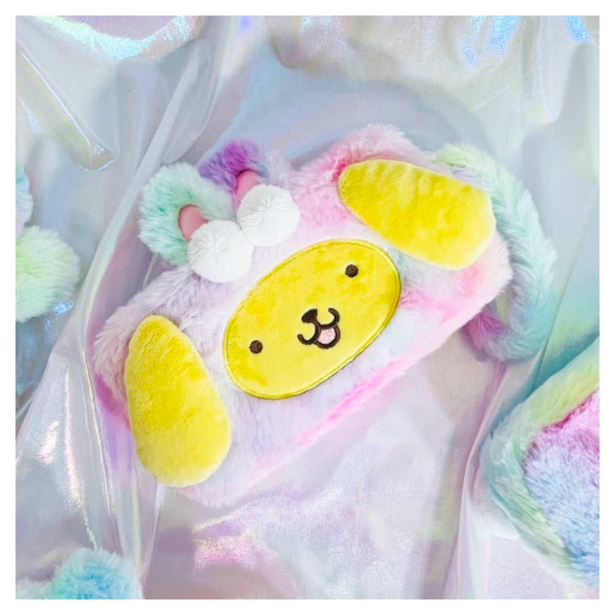 Sanrio Fluffy Rainbow Double Pouch - Pompompurin