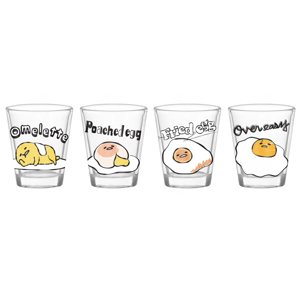 Gudetama Egg Styles 4 Piece Shot Glass Set