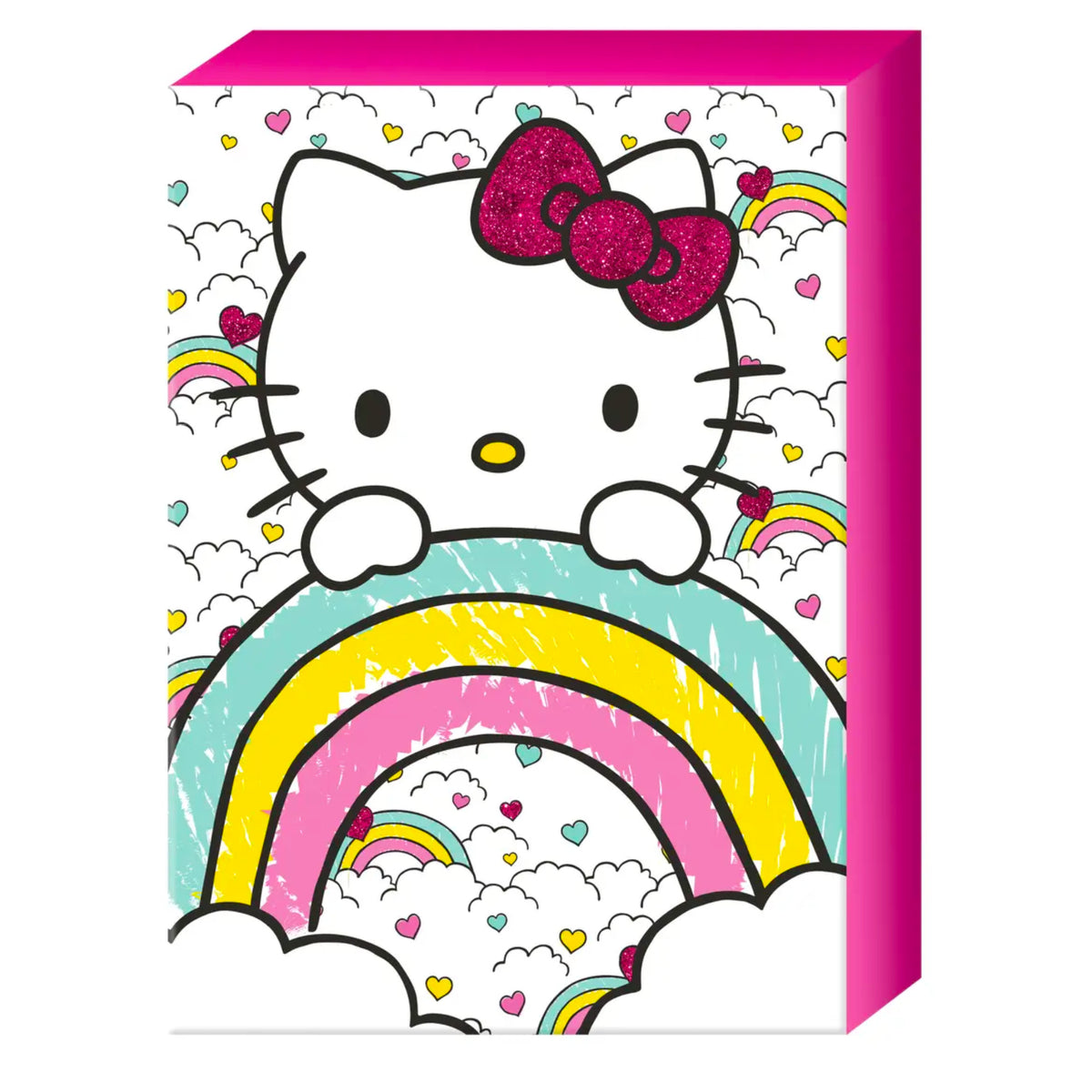 Hello Kitty Glitter 5&quot; X 7&quot; X 1.5&quot; Box Sign Wall Art