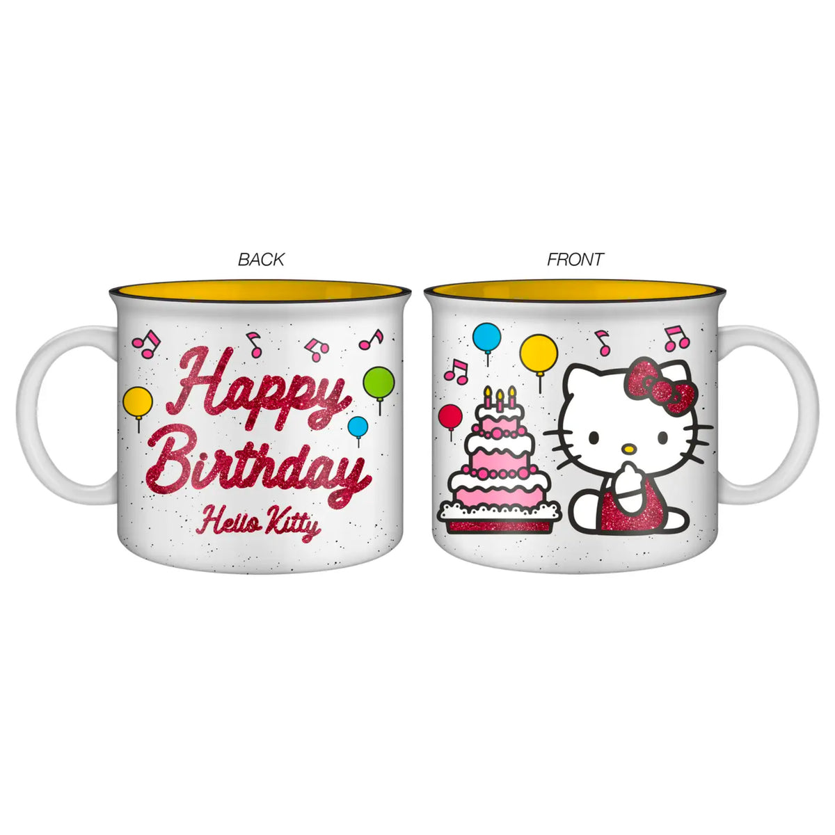 Hello Kitty Birthday Glitter 20oz Ceramic Camper Mug