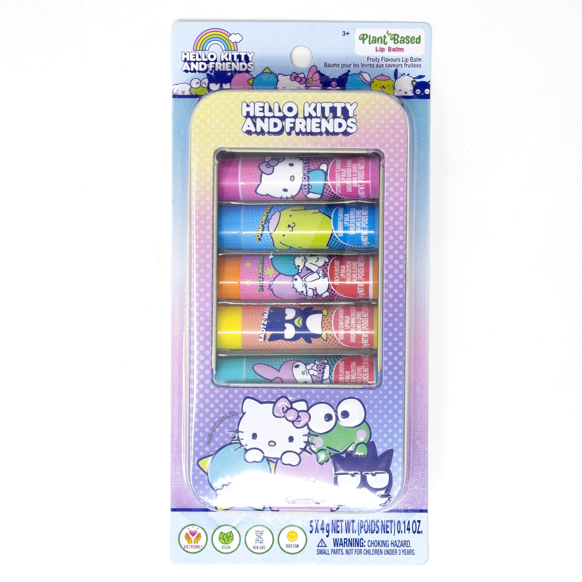 Hello Kitty &amp; Friends 5 Pack Lip Balm with Tin
