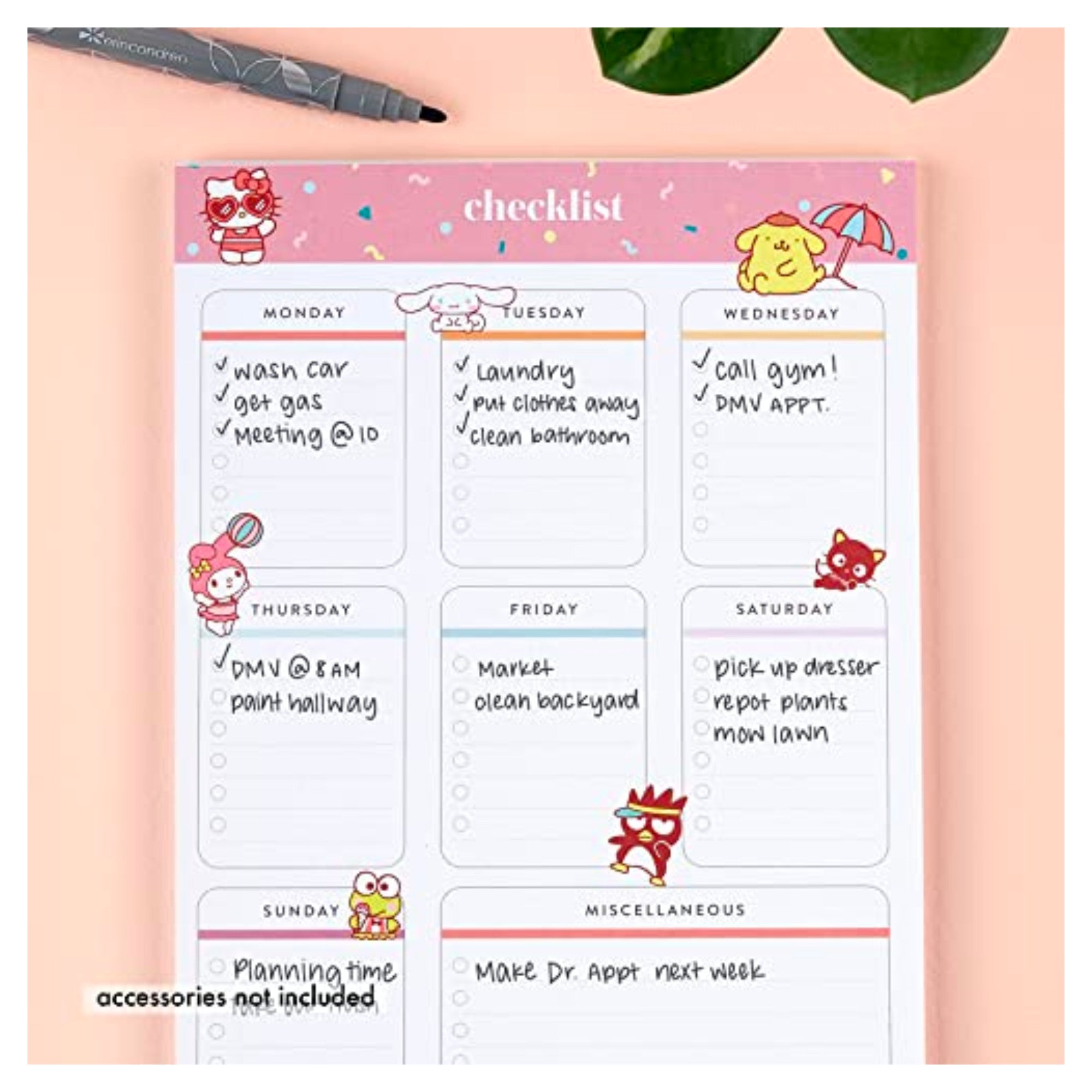 Hello Kitty Checklist Notepad