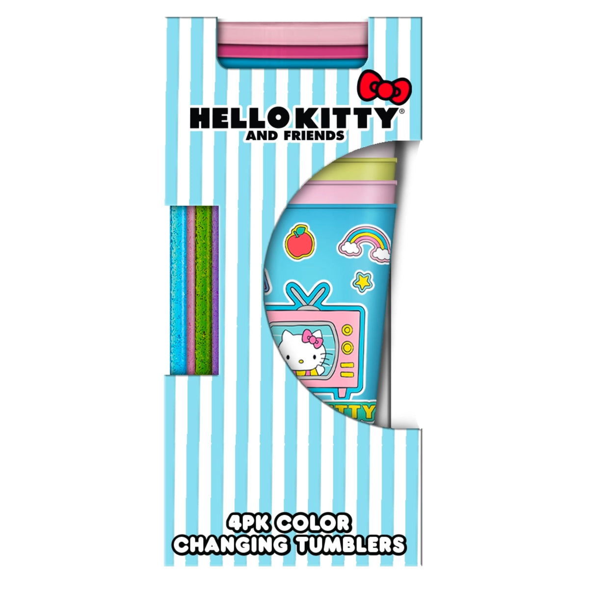Hello Kitty 24oz 4 Pack Color Change Plastic Tumbler