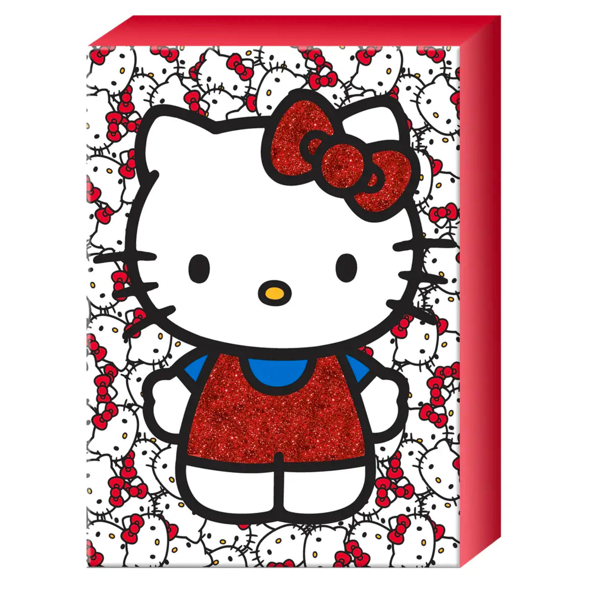 Hello Kitty All Over Faces Glitter 5&quot; X 7&quot; Box Sign Wall Art