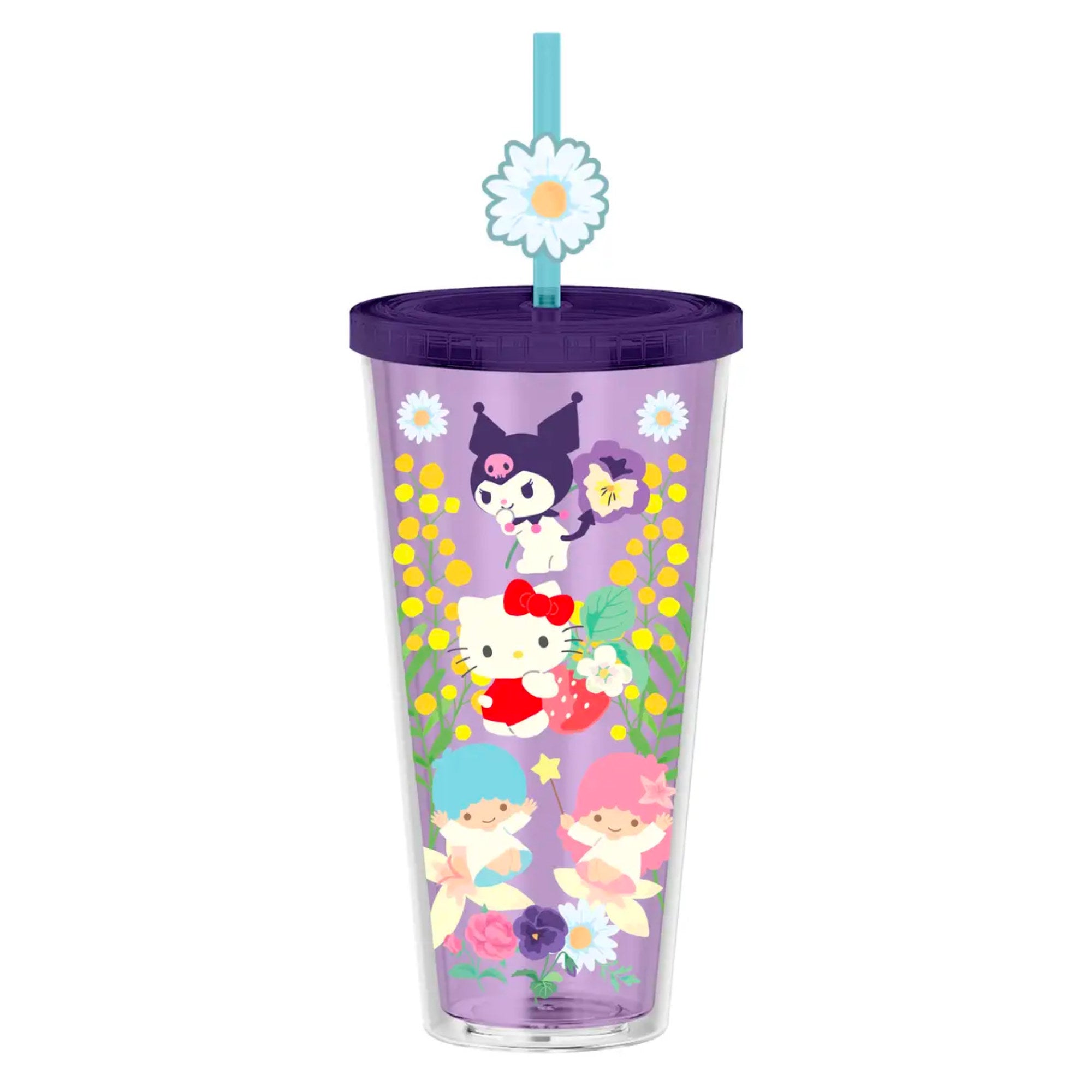 Sanrio 24oz. Plastic Cold Cup w/ Lid and Topper Straw