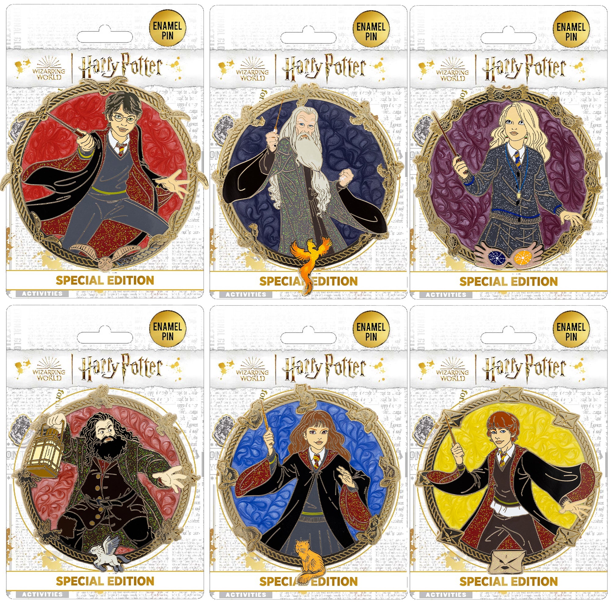 Harry Potter Iconic Series - Complete Series of 6 Pins 3" Limited Edition 300 -