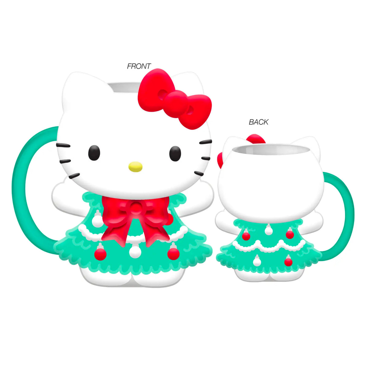 Hello Kitty Holiday Tree Dress Ceramic 3D Sculpted Mug -
