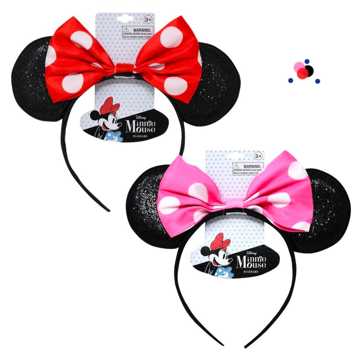 Minnie Mouse Ears Headband with Pink Polka Dot Bow