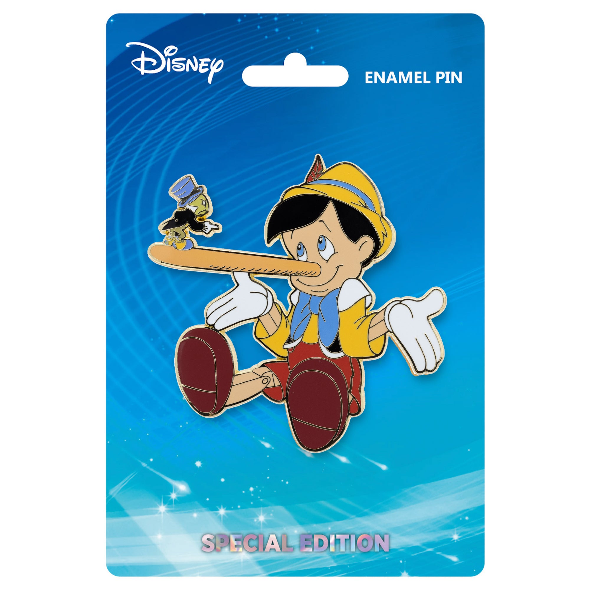 Disney Pinocchio and Jiminy Cricket 2.5" Collectible Pin Special Edition 200