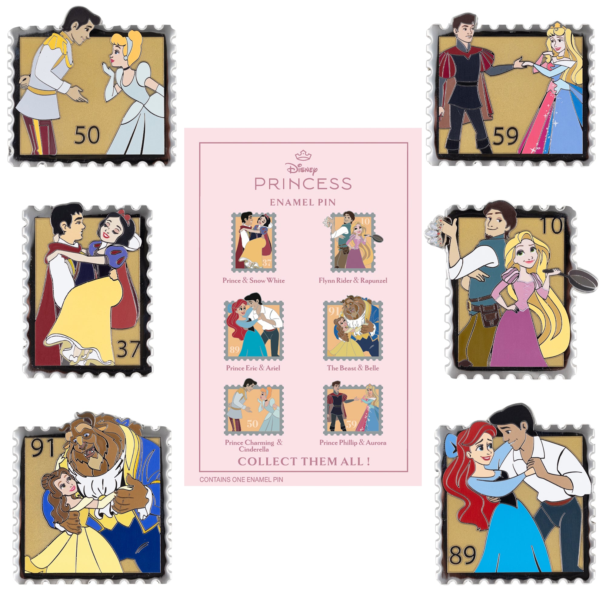 Disney Princess Royal Stamps Mystery Jumbo Collectible Pin