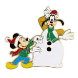 Disney Holidays Mickey and Goofy Snow Man Jumbo Collectible Pin